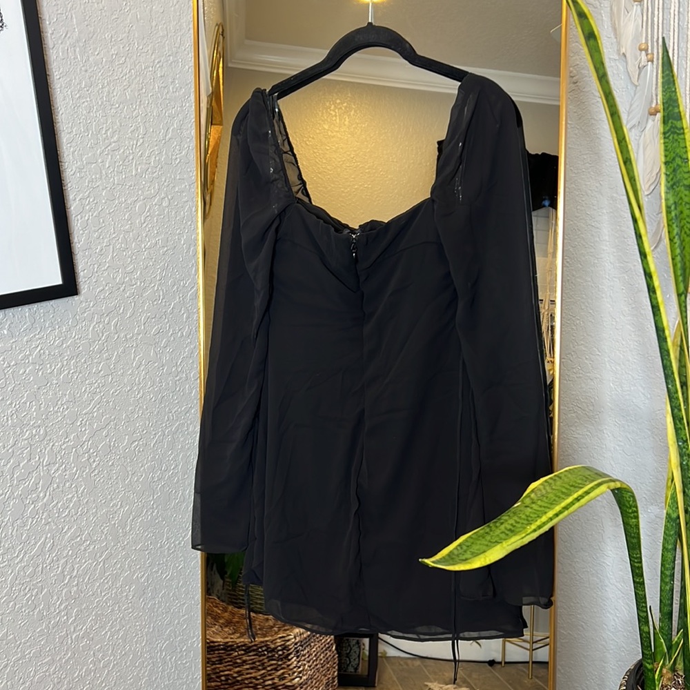 HOUSE OF CB 'BabyDoll' Black Chiffon Halter Mini Dress NWOT - Picture 13 of 15